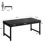 Bureau de direction Lantine 55 pour bureau à domicile, bureau simple pour ordinateur portable avec pieds en métal, table d'écriture, poste de travail professionnel