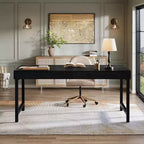 Bureau de direction Lantine 55 pour bureau à domicile, bureau simple pour ordinateur portable avec pieds en métal, table d'écriture, poste de travail professionnel
