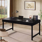 Bureau de direction Lantine 55 pour bureau à domicile, bureau simple pour ordinateur portable avec pieds en métal, table d'écriture, poste de travail professionnel