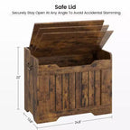 Coffre de rangement en bois de 63 cm, boîte à jouets pour enfants, banc de rangement à couvercle rabattable avec charnière de sécurité, banc de rangement pour entrée, salon, chambre à coucher