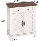 Meuble de rangement rustique avec étagères réglables, organisateur de style fermier avec portes à lattes pour la cuisine et l'entrée