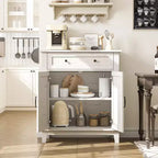 Meuble de rangement rustique avec étagères réglables, organisateur de style fermier avec portes à lattes pour la cuisine et l'entrée