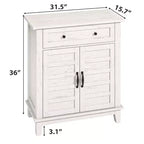 Meuble de rangement rustique avec étagères réglables, organisateur de style fermier avec portes à lattes pour la cuisine et l'entrée