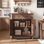 Meuble de rangement rustique avec étagères réglables, organisateur de style fermier avec portes à lattes pour la cuisine et l'entrée