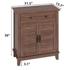Meuble de rangement rustique avec étagères réglables, organisateur de style fermier avec portes à lattes pour la cuisine et l'entrée
