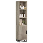 Meuble de salle de bain haut et étroit avec étagère réglable, organiseur de rangement autoportant pour buanderie et salon