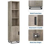 Meuble de salle de bain haut et étroit avec étagère réglable, organiseur de rangement autoportant pour buanderie et salon