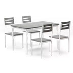 Ensemble de salle à manger 5 pièces pour 4 personnes, ensemble de table de cuisine de 109 cm avec pieds en spirale, table et chaises de cuisine rectangulaires en bois, table de petit-déjeuner peu encombrante