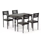 Ensemble de salle à manger 5 pièces pour 4 personnes, ensemble de table de cuisine de 109 cm avec pieds en spirale, table et chaises de cuisine rectangulaires en bois, table de petit-déjeuner peu encombrante
