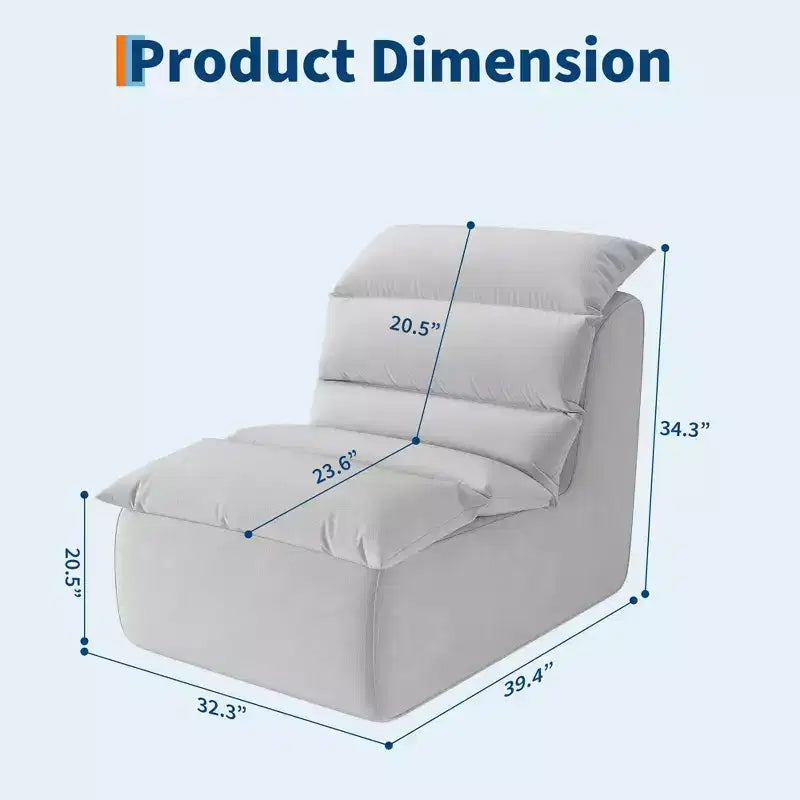 Fauteuil poire pour adultes, canapé paresseux en mousse haute densité avec base antidérapante, fauteuil confortable près du feu, chaise de lecture pour salon et chambre à coucher