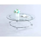 Chintaly Imports, table basse contemporaine ronde en verre
