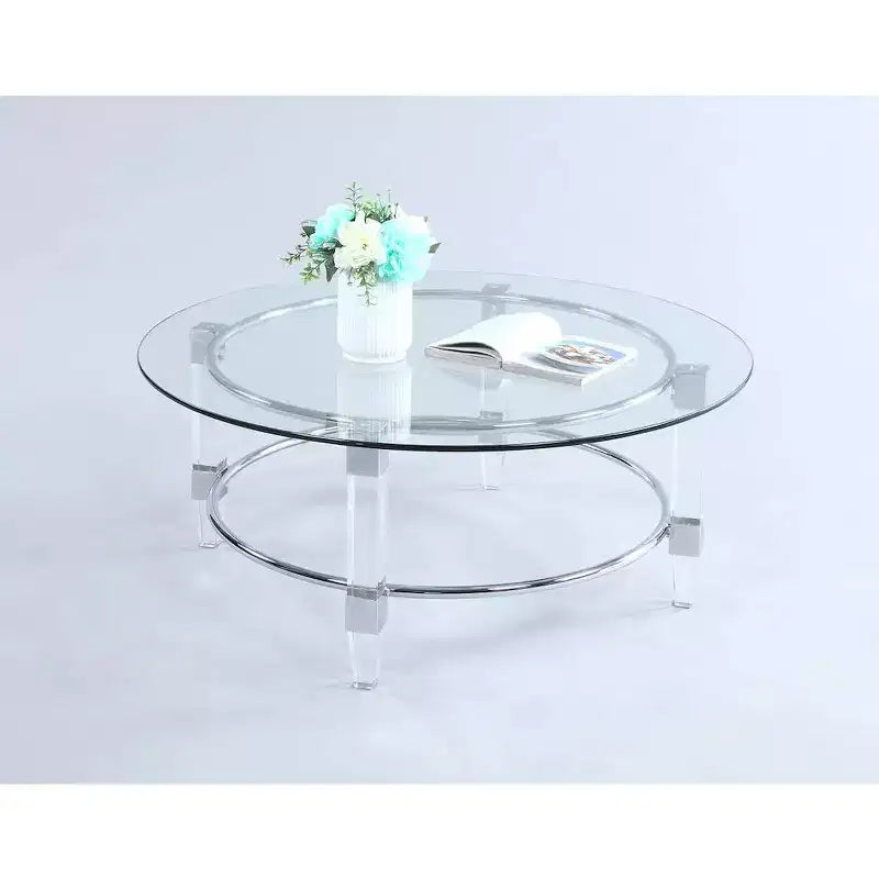 Chintaly Imports, table basse contemporaine ronde en verre
