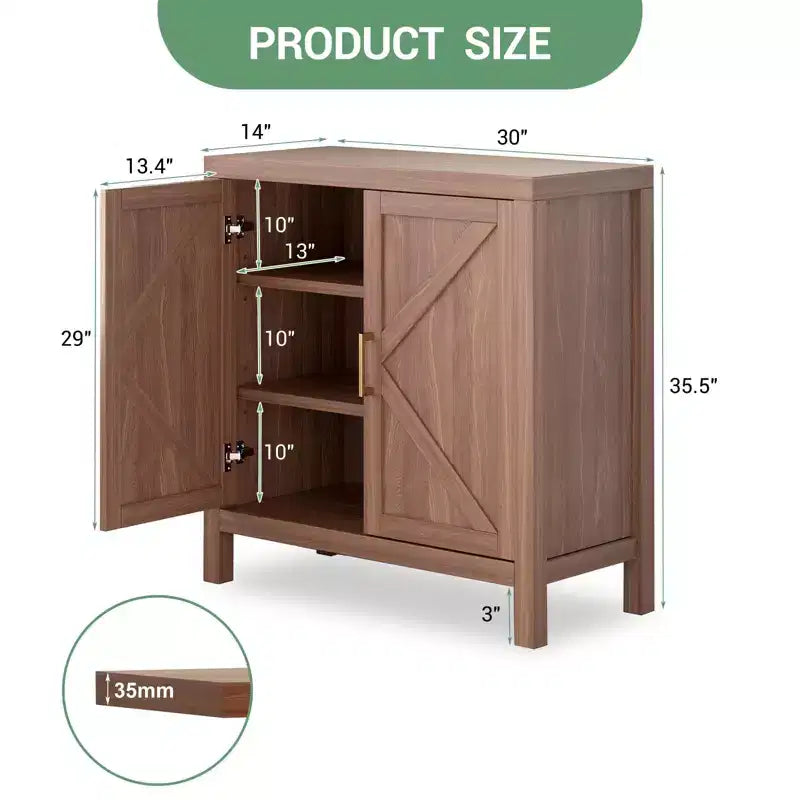 Bahut de ferme, Console rustique avec portes en X pour salon et cuisine