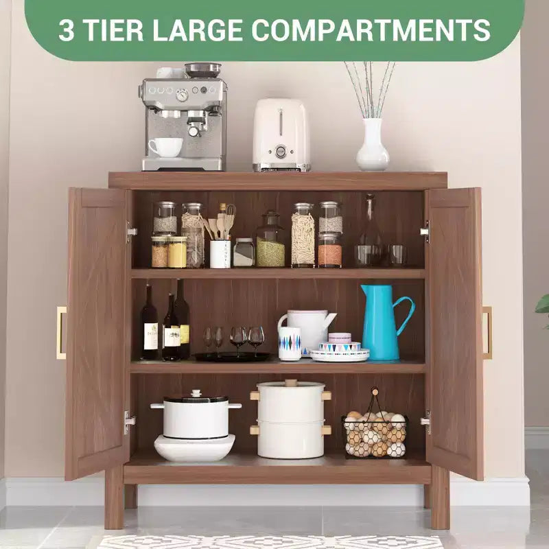 Bahut de ferme, Console rustique avec portes en X pour salon et cuisine