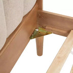 Lit en bois GDFStudio Ophelia Farmhouse avec tête de lit capitonnée