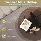 Table basse en verre, table basse ronde avec cadre en métal géométrique, table basse moderne minimaliste pour la décoration