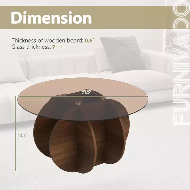 Table basse en verre, table basse ronde avec cadre en métal géométrique, table basse moderne minimaliste pour la décoration