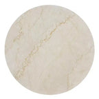 Table basse Royal Hampton, dessus en marbre rond naturel de 27 pouces, base sculpturale en bois de manguier