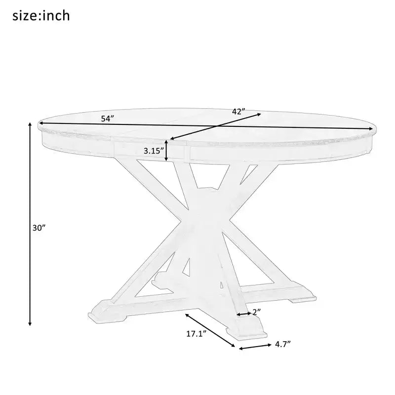 Bellemave Table de cuisine ronde extensible avec une rallonge amovible de 30,5 cm et un cadre robuste pour salle à manger, salon, petit espace (naturel)