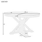Bellemave Table de cuisine ronde extensible avec une rallonge amovible de 30,5 cm et un cadre robuste pour salle à manger, salon, petit espace (naturel)