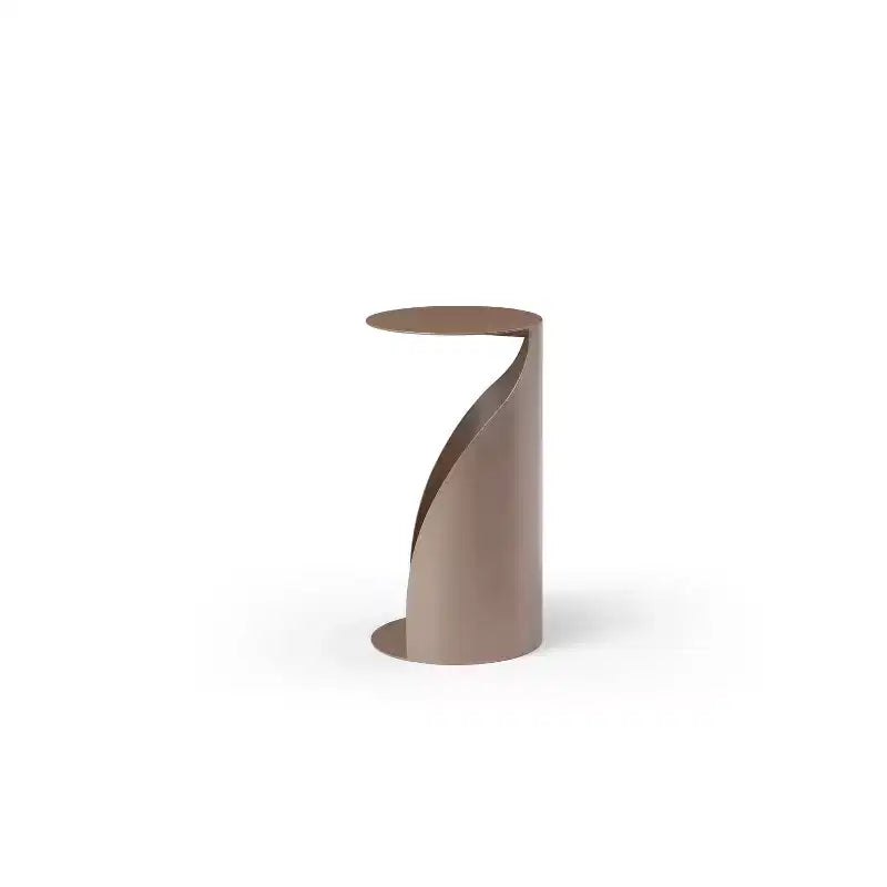 HomeStock Table d'appoint de 45 po de haut, en métal doré, plateau rond, 1 pièce