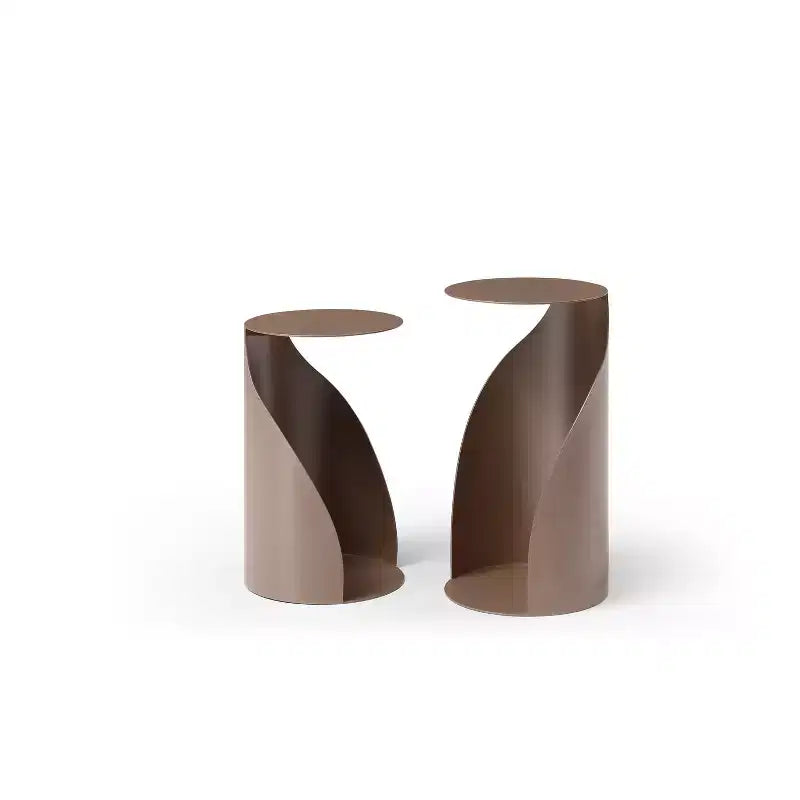 HomeStock Table d'appoint de 45 po de haut, en métal doré, plateau rond, 1 pièce