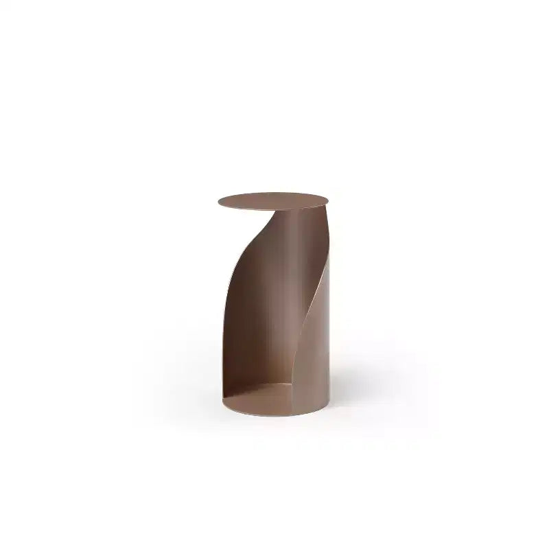 HomeStock Table d'appoint de 45 po de haut, en métal doré, plateau rond, 1 pièce