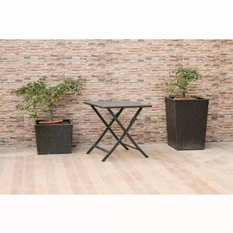 HomeStock Table d'appoint carrée en acier noir de 80 po de haut, 1 pièce