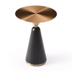 HomeStock 25 po H, noir, table d'appoint ronde en acier inoxydable, 1 pièce