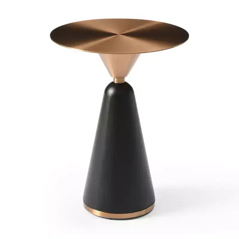 HomeStock 25 po H, noir, table d'appoint ronde en acier inoxydable, 1 pièce