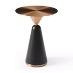 HomeStock 25 po H, noir, table d'appoint ronde en acier inoxydable, 1 pièce