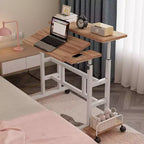 COZONY Petite table de bureau réglable, poste de travail mobile roulant avec roulettes, table d'ordinateur portable pour bureau à domicile, école, tapis de course
