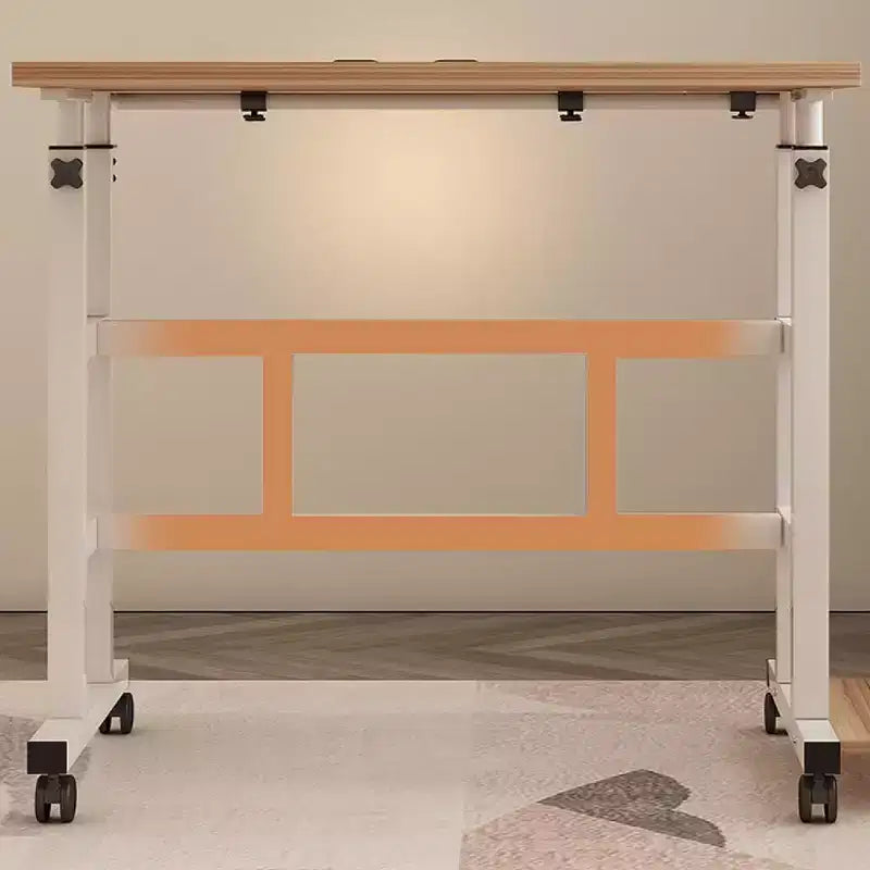 COZONY Petite table de bureau réglable, poste de travail mobile roulant avec roulettes, table d'ordinateur portable pour bureau à domicile, école, tapis de course
