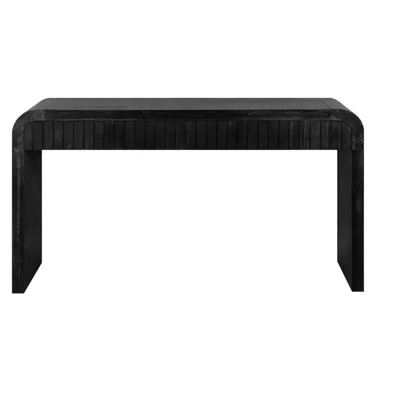 Okak 59IN Table d'entrée de style ferme incurvée, table console avec 2 tiroirs à poignée cachée, table de couloir pour salon, salle à manger