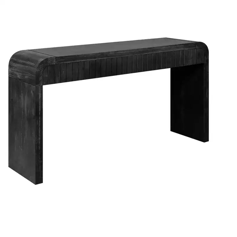 Okak 59IN Table d'entrée de style ferme incurvée, table console avec 2 tiroirs à poignée cachée, table de couloir pour salon, salle à manger
