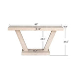 Console vintage Okak 60 pouces à 2 niveaux en placage de bois massif, table d'entrée avec pieds robustes et base épaisse, table de couloir pour salon