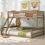 Lit superposé Okak en bois pleine grandeur, lits superposés pour enfants avec échelle et barrières de sécurité, lits superposés jumeaux pour enfants, adolescents