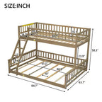 Lit superposé Okak en bois pleine grandeur, lits superposés pour enfants avec échelle et barrières de sécurité, lits superposés jumeaux pour enfants, adolescents