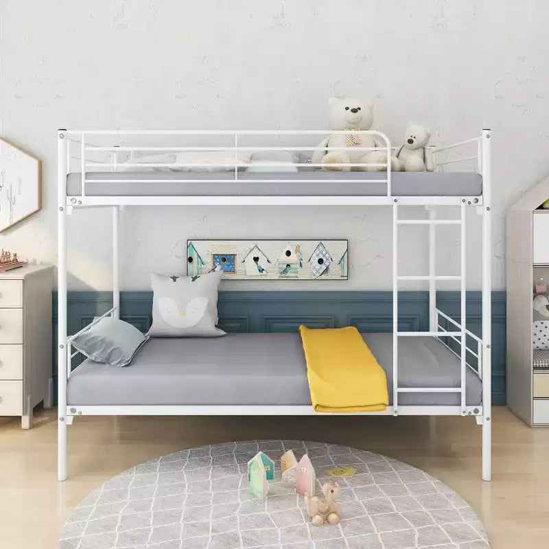 Lit superposé Okak Moedern Twin sur Twin, lits superposés pour enfants avec cadre en métal et échelle intégrée, lit superposé peu encombrant pour chambre à coucher