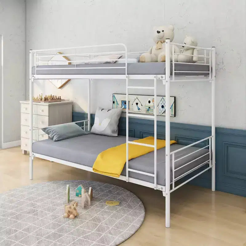 Lit superposé Okak Moedern Twin sur Twin, lits superposés pour enfants avec cadre en métal et échelle intégrée, lit superposé peu encombrant pour chambre à coucher