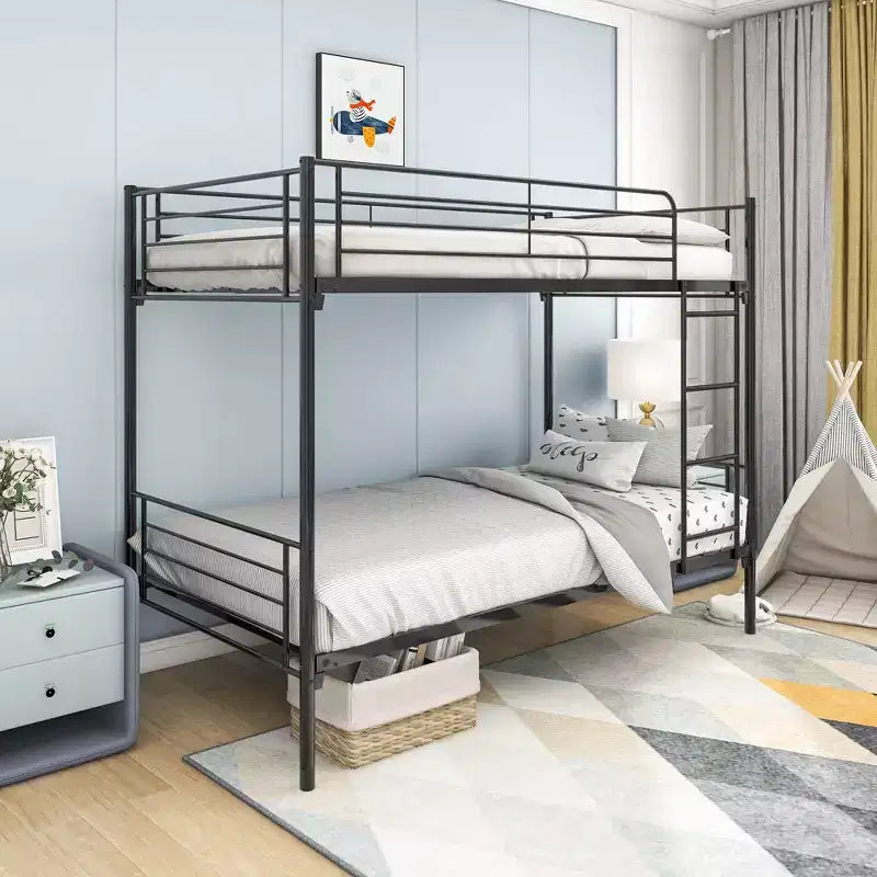 Lit superposé Okak Moedern Twin sur Twin, lits superposés pour enfants avec cadre en métal et échelle intégrée, lit superposé peu encombrant pour chambre à coucher