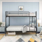 Lit superposé Okak Moedern Twin sur Twin, lits superposés pour enfants avec cadre en métal et échelle intégrée, lit superposé peu encombrant pour chambre à coucher