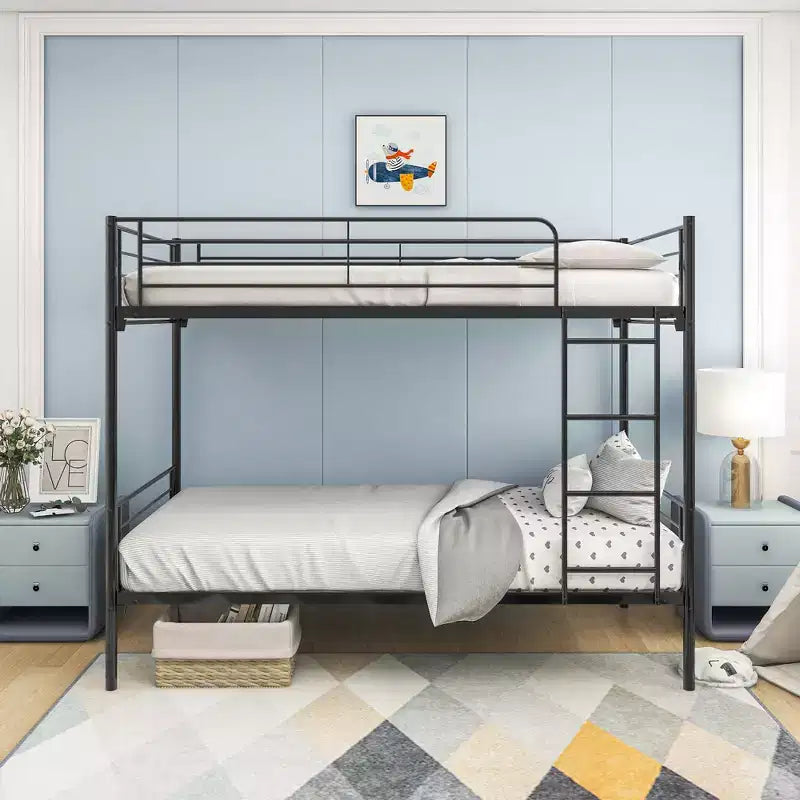 Lit superposé Okak Moedern Twin sur Twin, lits superposés pour enfants avec cadre en métal et échelle intégrée, lit superposé peu encombrant pour chambre à coucher