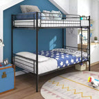 Lit superposé Okak Moedern Twin sur Twin, lits superposés pour enfants avec cadre en métal et échelle intégrée, lit superposé peu encombrant pour chambre à coucher