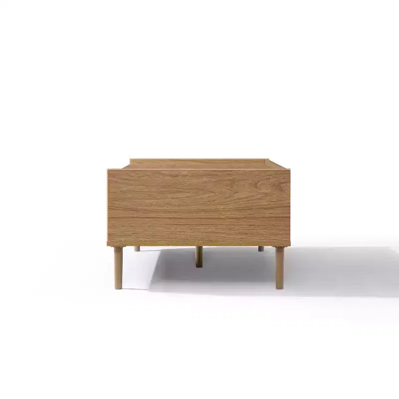 LuxenHome Table Basse Chêne d'Été en Bois Manufacturé 2 Tiroirs 47 L x 23,4 P Marron