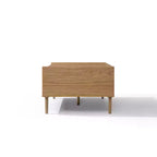 LuxenHome Table Basse Chêne d'Été en Bois Manufacturé 2 Tiroirs 47 L x 23,4 P Marron