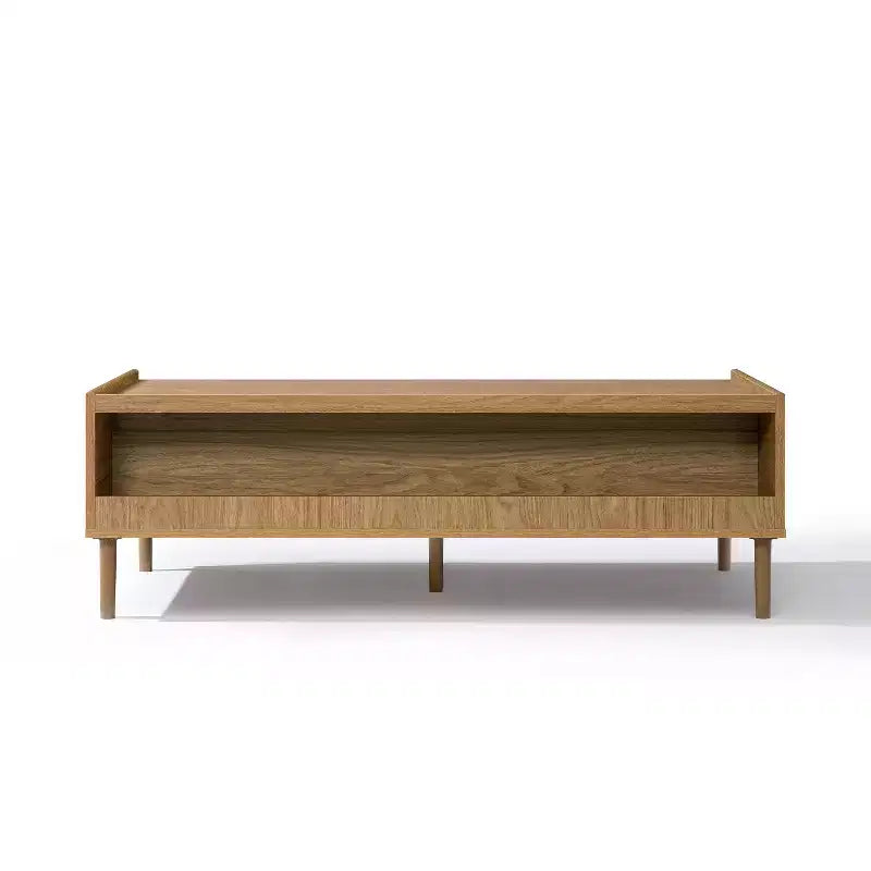 LuxenHome Table Basse Chêne d'Été en Bois Manufacturé 2 Tiroirs 47 L x 23,4 P Marron