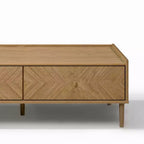 LuxenHome Table Basse Chêne d'Été en Bois Manufacturé 2 Tiroirs 47 L x 23,4 P Marron