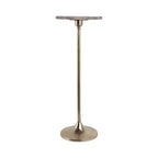 Table d'appoint élégante, table de chevet ou petite table de nuit pour la décoration intérieure - Table à boisson en métal mince avec plateau en marbre et base trompette