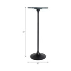Table d'appoint élégante, table de chevet ou petite table de nuit pour la décoration intérieure - Table à boisson en métal mince avec plateau en marbre et base trompette